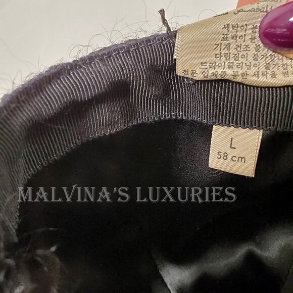 GUCCI BASEBALL CAP MOHAIR WOOL BLEND w GOLDTONE GG LOGO HAT UNISEX sz L - Picture 13 of 15